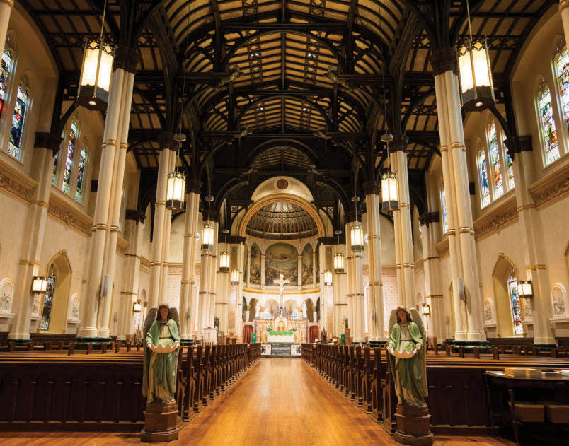 The nave of St. Stephen seen from the rear of the church