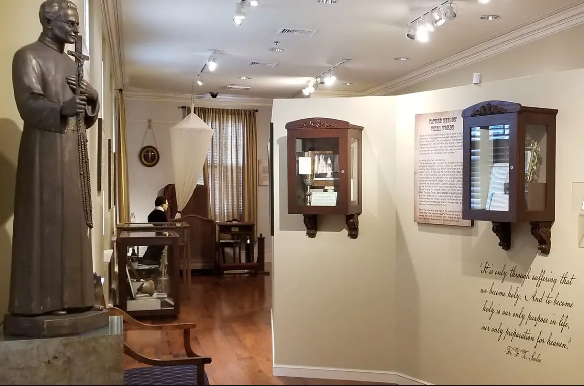 The Seelos Museum, with his statue and personal effects