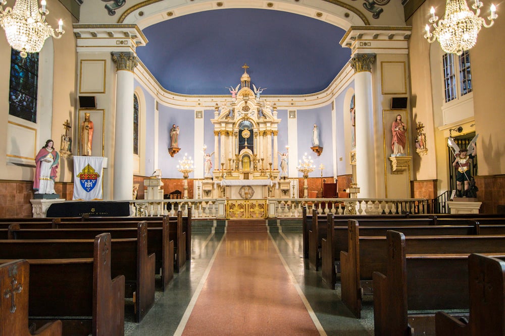 The nave and sanctuary of St. Mary's Church